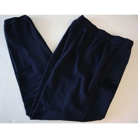 Lacoste 3H5422-51-423 Men's Sz M Navy Blue Cotton Fleece Lounge Jogger Pants